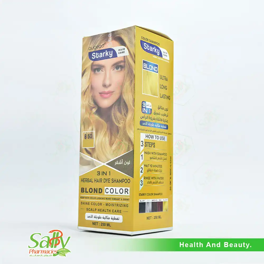 Starky 3N1 Hair Dye Shampoo Blonde (B50) Color 250 ml