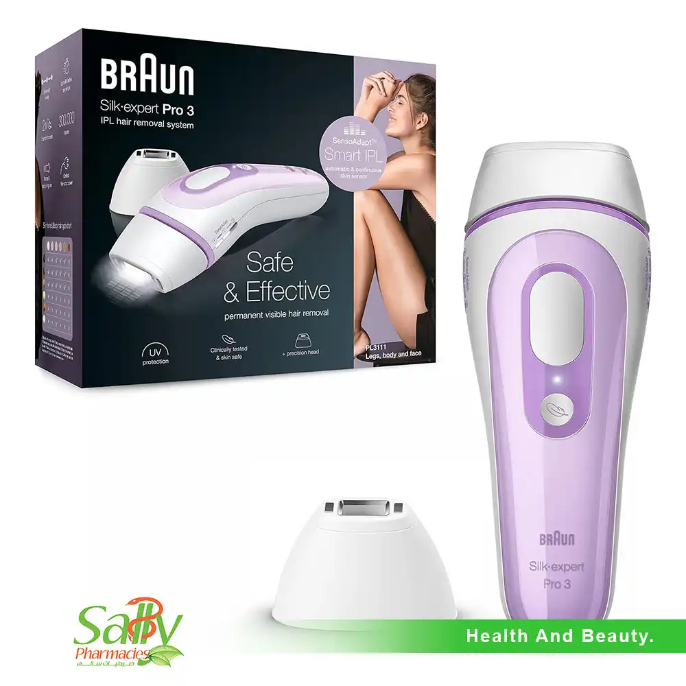 Braun Silk-expert Pro 3 IPL Hair Removal with Gillette Venus Razor, White  Purple - PL3111